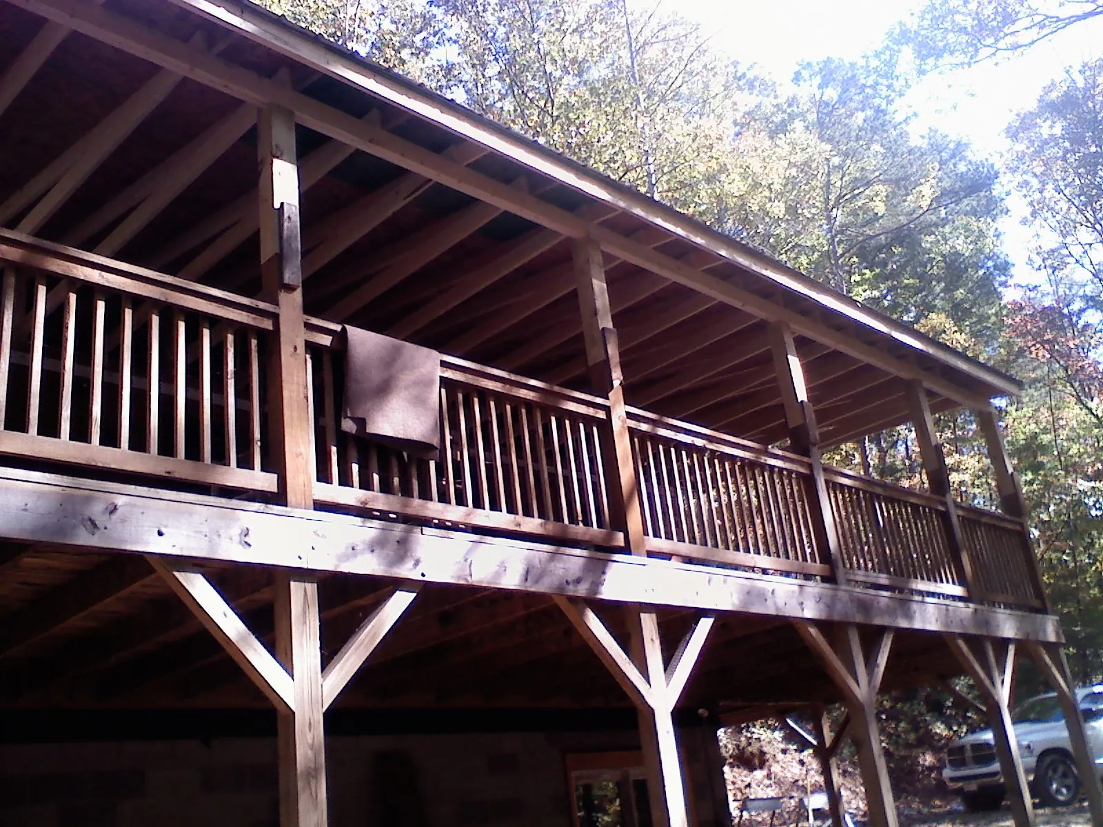 Timber framing under a new elevated porch and deck — Roof Leak Repair in Momence by Roofing Brothers